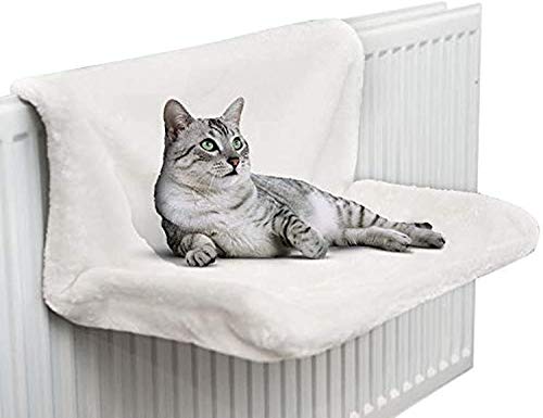 Faux Fur Cat Radiator Bed (White)