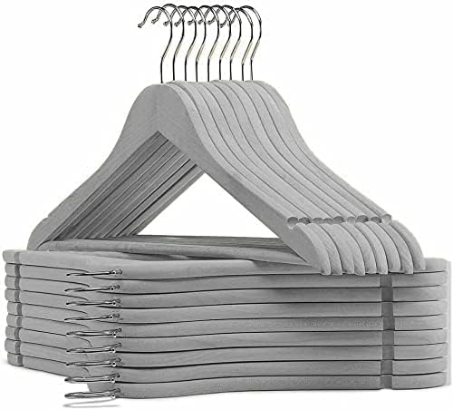 Wooden 10pk Grey Clothes Hangers