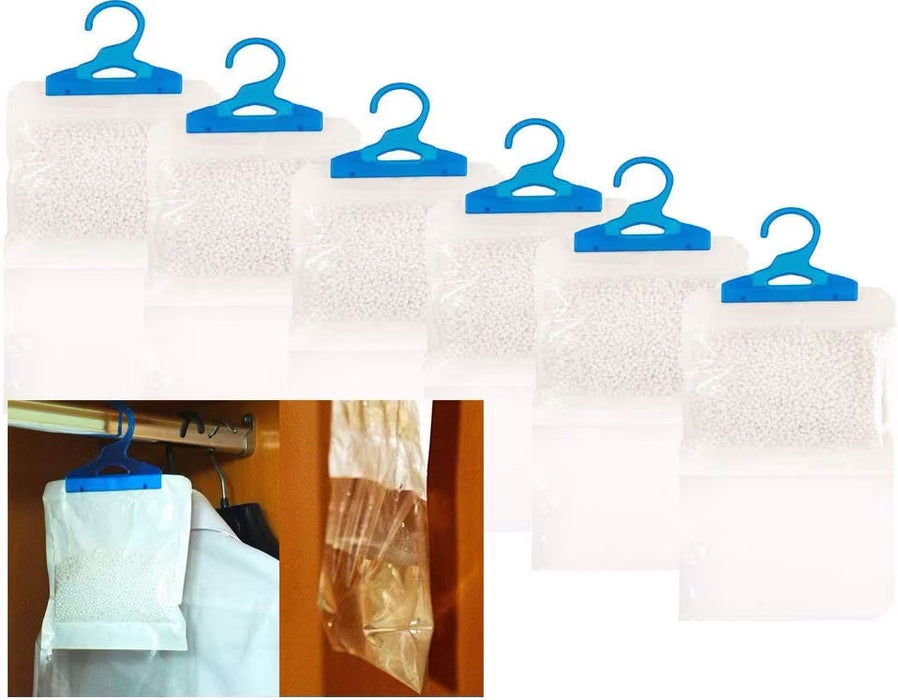 Pack of 6 Hanging Wardrobe Dehumidifier Bags