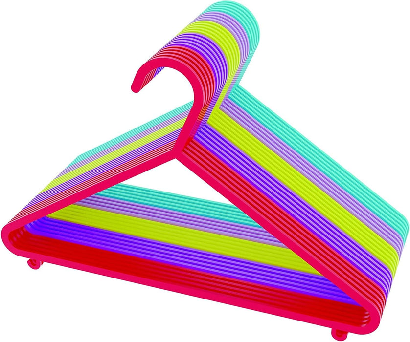 Kids Plastic 48pk Multicoloured Clothes Hangers