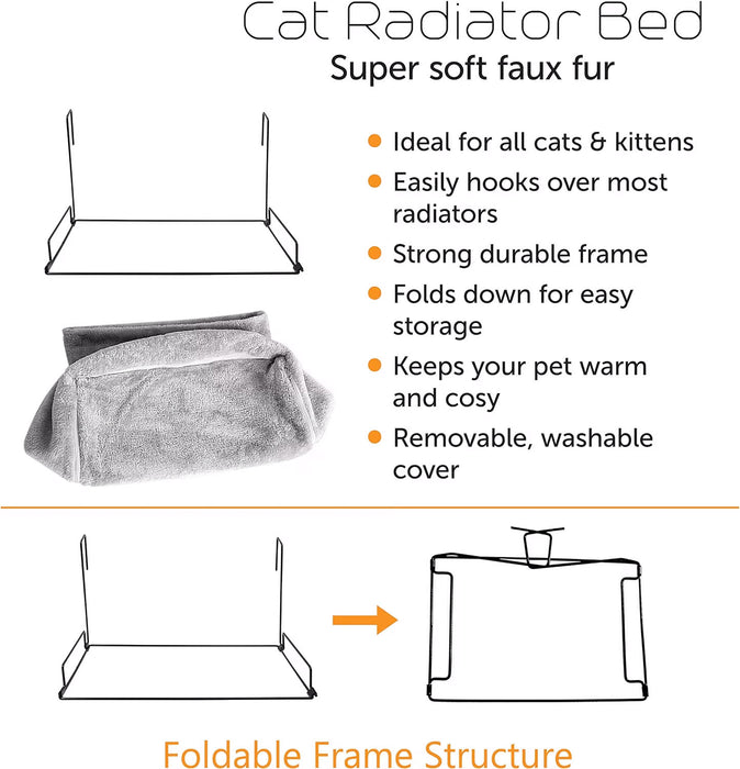 Faux Fur Cat Radiator Basket Bed