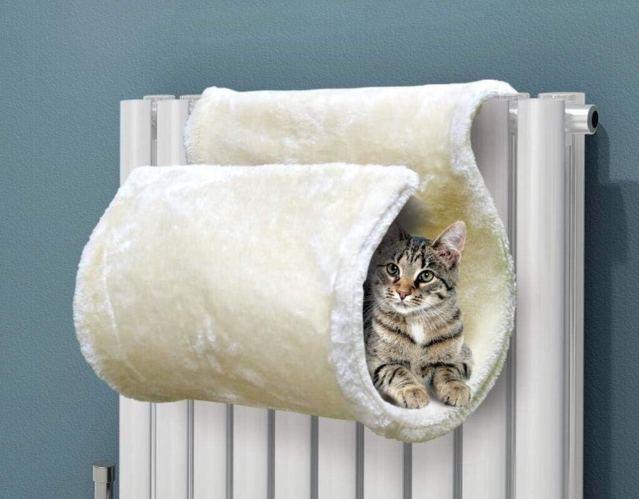 Faux Fur Cat Radiator Tunnel Bed
