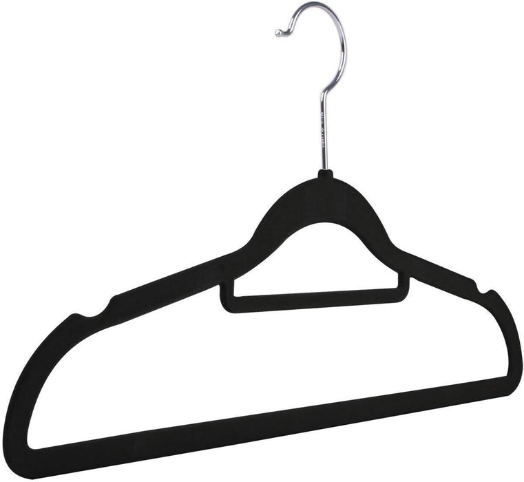 Velvet Flocked 10pk Clothes Hangers (Black)