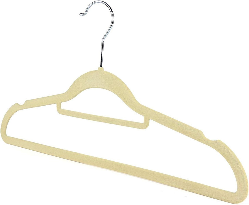Velvet Flocked 10pk Clothes Hangers (Beige)