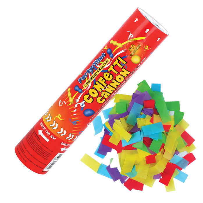 Multicoloured 20cm Confetti Cannon (Pack of 12)